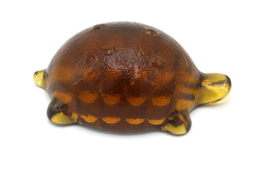 Vintage Honig Bernstein Kunst Glas handgefertigte Schildkröte 1,75 Pfund schwer Briefbeschwerer 6,5 Zoll - Bild 5 von 8