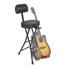 5Core Guitar Stool Adjustable Backrest Piano Chair 3.15" Padded Seat Music Stand