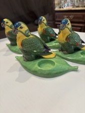 Lynn Chase Parrots of Paradise Bird Tea Light Candle Holder Figurine 2004