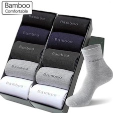 10pc Men's Crew Socks Bamboo Fiber Breathable Casual Business Size 38 44
