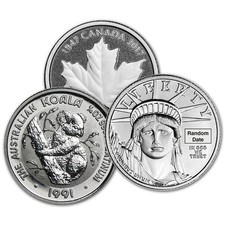 1/4 oz Platinum Coin .9995 Fine - Random Brand - Secondary Market 1756.48 per troy oz