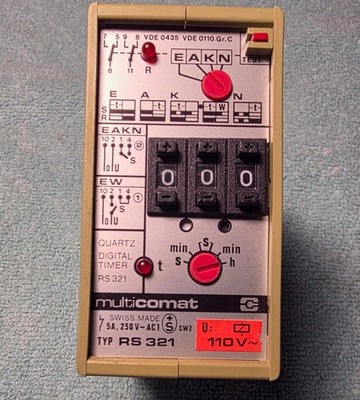 NOS Multicomat RS 321 Digital Time Delay Relay Typ RS321 110V AC Swiss Made New
