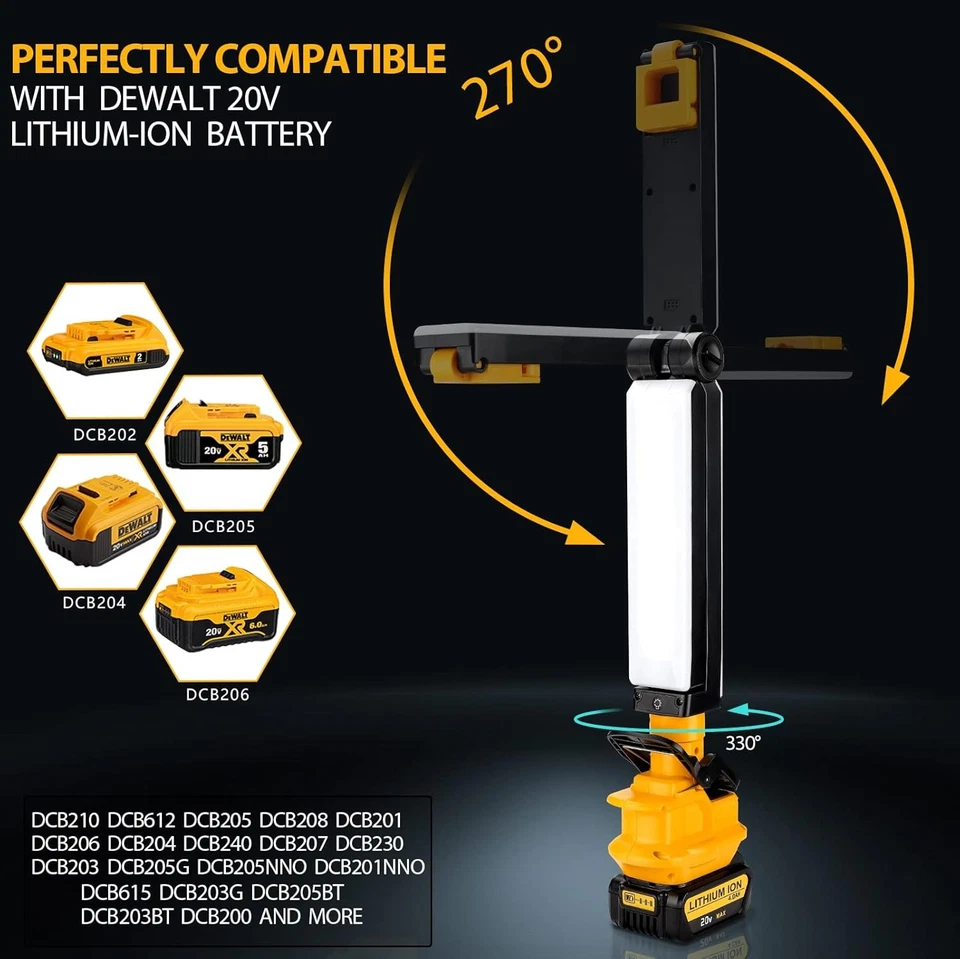 30W 2400LM LED-Arbeitsleuchte für Dewalt 18v Akku-Baustellen-LED-Taschenlampe - Bild 4 von 4