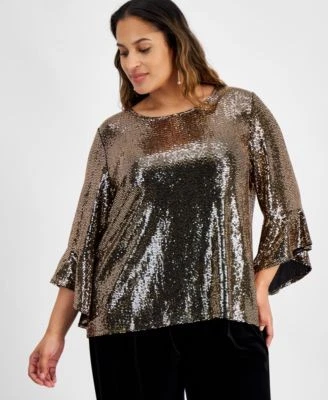 Kasper Plus Size Mirror-Dot Metallic Blackgold 91309030508 3X RT $89.0 #1