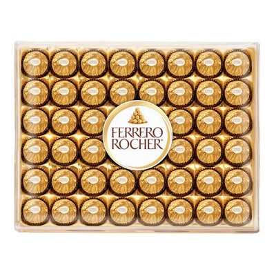 FERRERO ROCHER FINE HAZELNUT CHOCOLATES, GIFT BOX 48 PIECES, 21.2 OZ EXP: 06/17