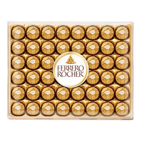 FERRERO ROCHER FINE HAZELNUT CHOCOLATES, GIFT BOX 48 PIECES, 21.2 OZ