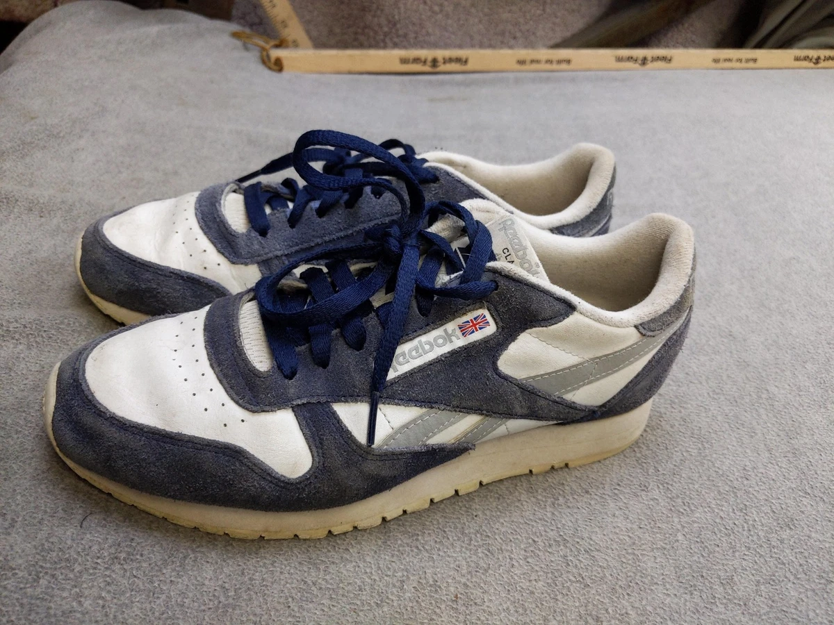 ロバートレイクスベア Reebok Classic Leather White Grey Vector Navy for Sale