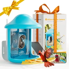 Bird Feeder with Camera, Smart Solar Hummingbird Feeder for Outdoors, Squirrel P