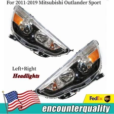 Fits Mitsubishi Outlander Sport 2011-2019 Pair Halogen Headlight Lamp Left+Right