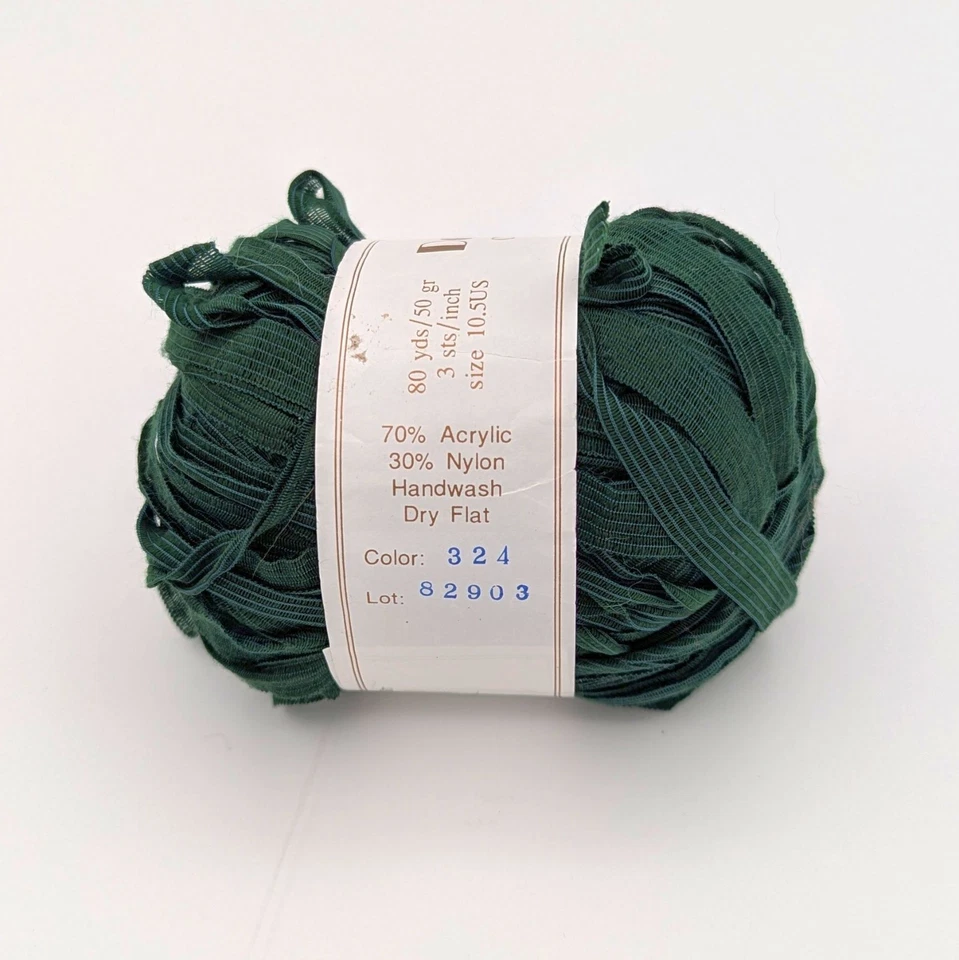 1 madeja de 50 g cinta decorativa cristal palacio hilo color 324 verde oscuro acrílico nailon Foto 3 de 4