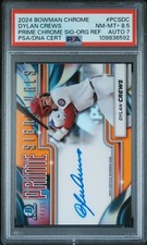 2024 BOWMAN CHROME PRIME CHROME SIGNATURES DYLAN CREWS 24/25 PSA 8.5 AUTO 7
