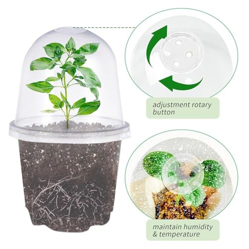  30 Pack 4 Inch Plastic Nursery Pots with Humidity 4 Inch-30Pcs Transparent