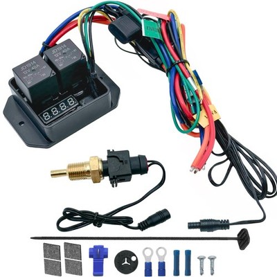 DIGITAL ADJUSTABLE THERMOSTAT DUAL ELECTRIC FAN 1/4 INCH NPT TEMPERATURE SWITCH