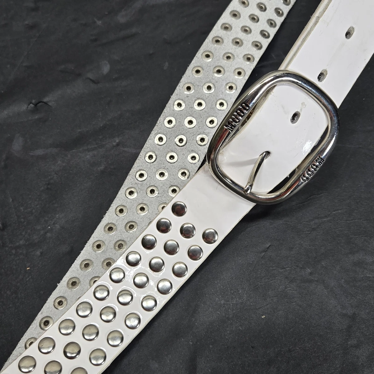 小物 Vintage Real leather studded white belt Leather Studded White Belts for Men for sale | eBay