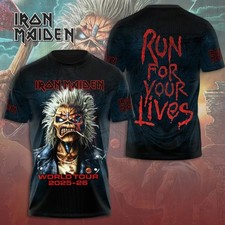 Iron 1Maiden Run For Your Lives World Tour 2025-2026 Date Inspired 3D TShirt