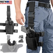 Tactical Drop Leg Gun Holster Optic Ready Fits Handgun with Laser/Light Mounted