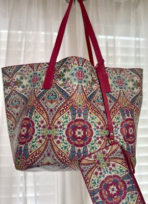 TABITHA WEBB Super Rare Floral And Kentucky Pink Print Reversible Large Tote