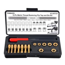 TOMMARS 15-Piece Metric Thread Chaser Set, M6 M8 M10 and M12 