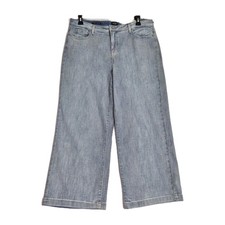 NYDJ Women’s Jeans size 16 Teresa Blue Wide Leg Ankle 1" Hem Sparkling Denim 65