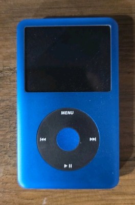 Apple iPod Classic 6th Gen Blue 128GB SSD 3000 mAh Battery Blue Back Custom