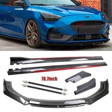 Carbon Fiber Look Front Lip Chin Bumper Side For Ford Focus Rs Se St Titanium