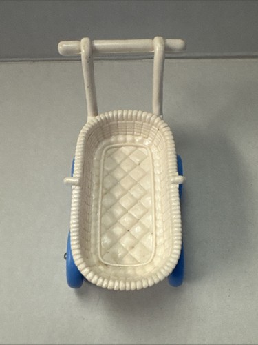 VINTAGE 93 Fisher Price Loving Family Wicker Baby Stroller/Carraige REPLACEMENT - Picture 6 of 8