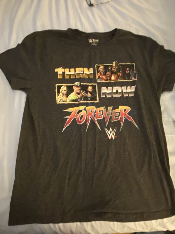 WWE Authentic THEN NOW FOREVER Slam Crate/Loot Crate Grey T-Shirt Large L