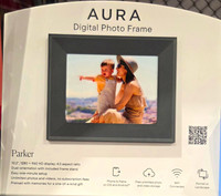 AURA Parker 10.2in LCD Wi-Fi Digital Photo Frame, Slate, Portrait/Landscape