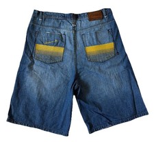 Vtg Y2K Akademiks Embroidered Baggy Hip Hop Streetwear Denim Shorts Men Size 40