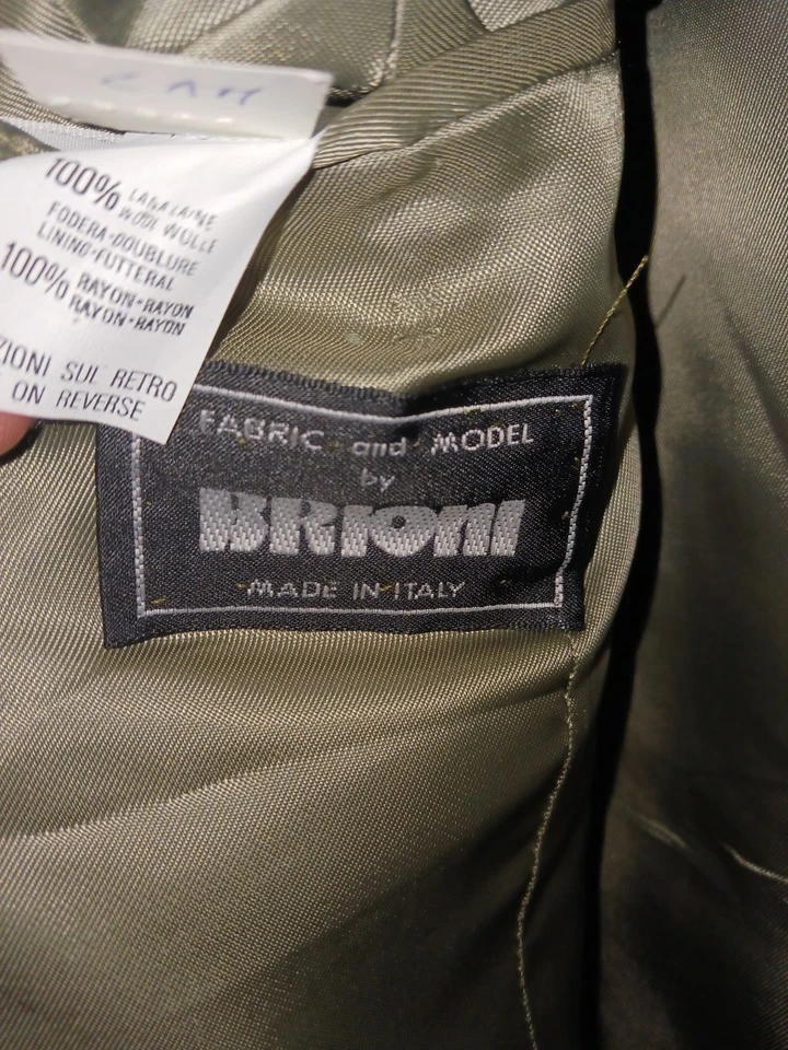 Abrigo Deportivo De Colección Brioni Verde Pálido Doble Pecho 44L Lana Foto 2 de 4