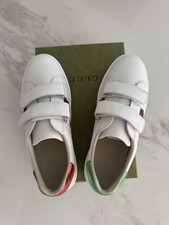 Gucci Ace Kids Sneakers White Leather Web Stripe