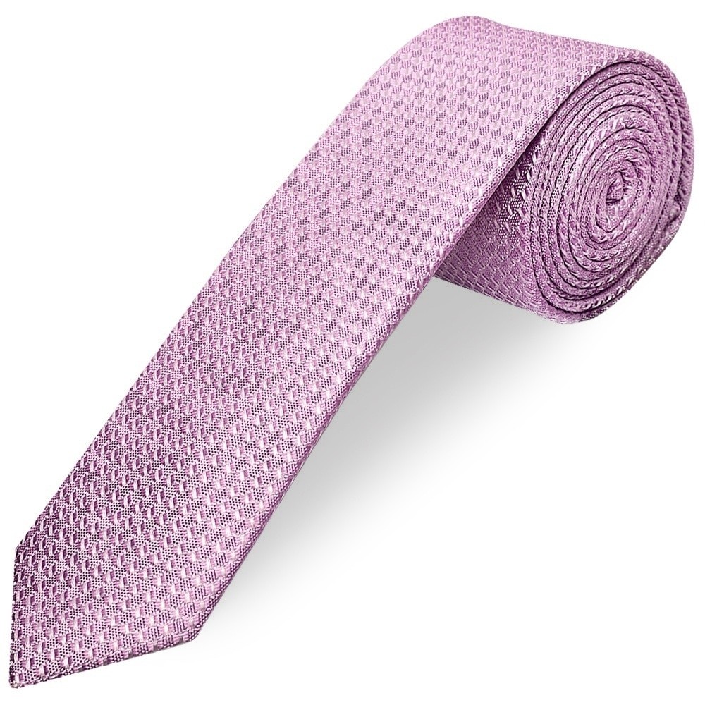 Lavender Textured Skinny Tie Wedding Christening Formal Prom Slim Thin Neck Tie