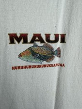 Vintage 90s Maui Fish Nature T Shirt Double Sided Adult XL white Distressed