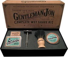 Safety Razor Shaving Kit - Vintage Wet Shave Grooming Set for Men, with Old Fash