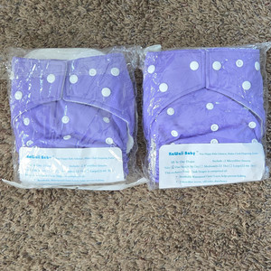 Kawaii Baby Pocket Style Cloth Diaper, One Size 8-36 lbs, Purple