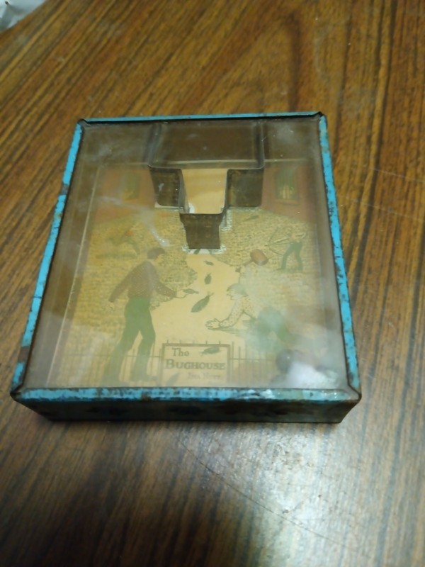 vintage original: THE BUG HOUSE, dexterity puzzle, glass, metal - BAR-ZIM TOY