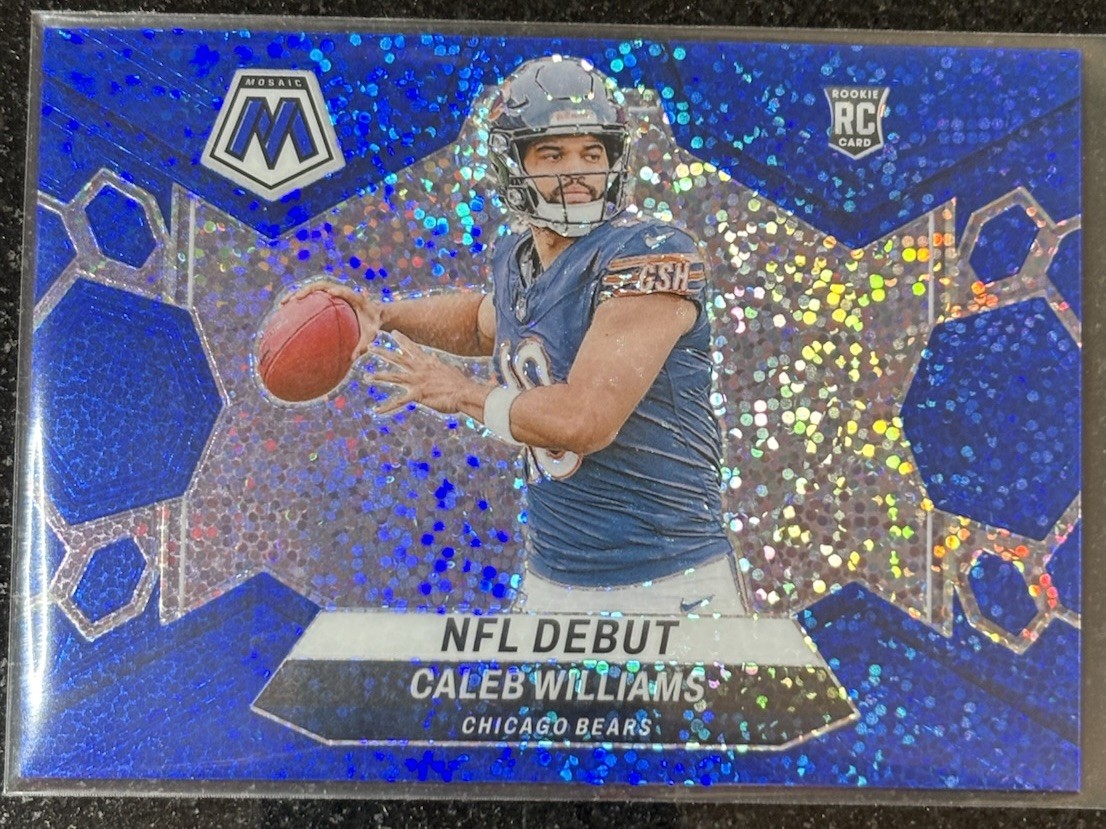 2024 Panini Mosaic Caleb Williams RC Blue Sparkle Prizm 78/96 SP NFL Debut