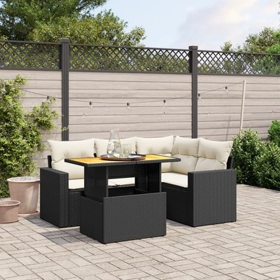 Gartenmöbel Sofa Garnitur Lounge Sitzgruppe mit Kissen 5-tlg. Poly Rattan vidaXL