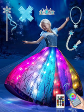 Princess Dress Up Costume with Light Up Handle App Control for Girls 3 9