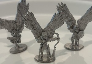 Vtg Grenadier 047 Winged Warrior Metal Fantasy Miniatures Lot D&D X3 Angle Army