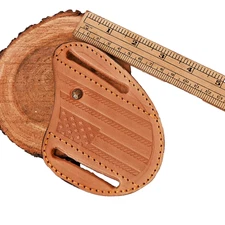 Handmade Pancake Engrave Leather Sheath For Folding Knife Outdoor EDC Knife Case