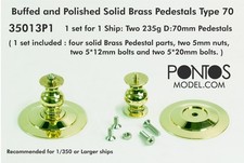 Pontos Models Buffed&Polished Solid Brass Pedestals 70 for 1/350 or Larger Ship