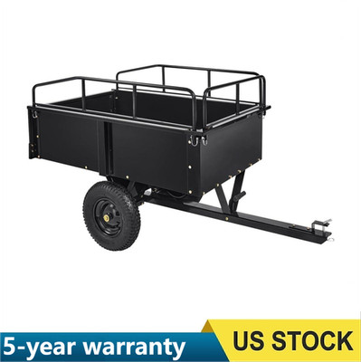  750lb Heavy Duty Dump Cart Garden Utility Trailer for ATV UTV Lawn Mower Tracto
