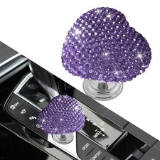 Bling Car One-Touch Start Button, Push Start Button Cover, Heart Purple 1