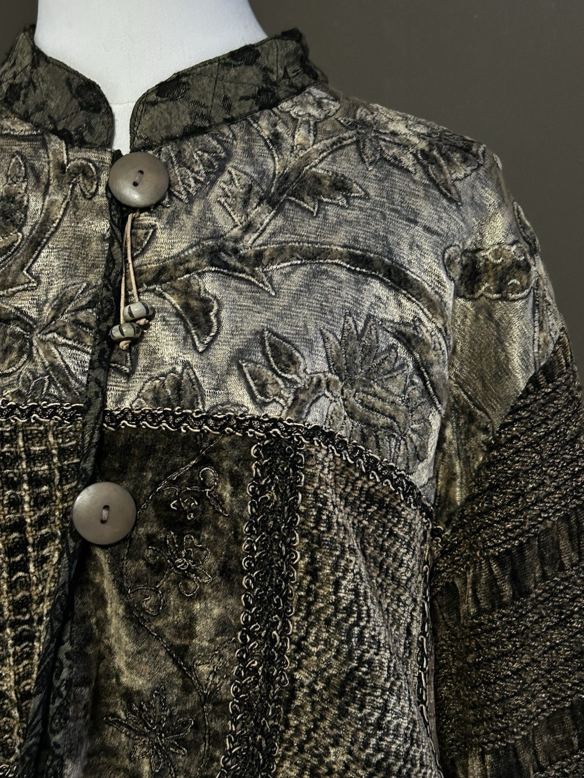 Vintage Boho Patchwork Jacket | Textured Artwear … - image 4