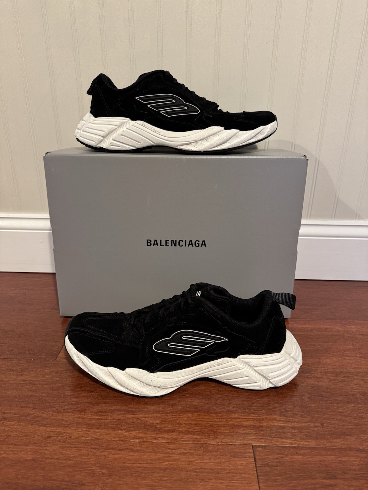 Balenciaga Men Monday 3B Logo Low Top Sneakers Black Eu 40 UK 6 US 7 (Run Big) thumbnail 3