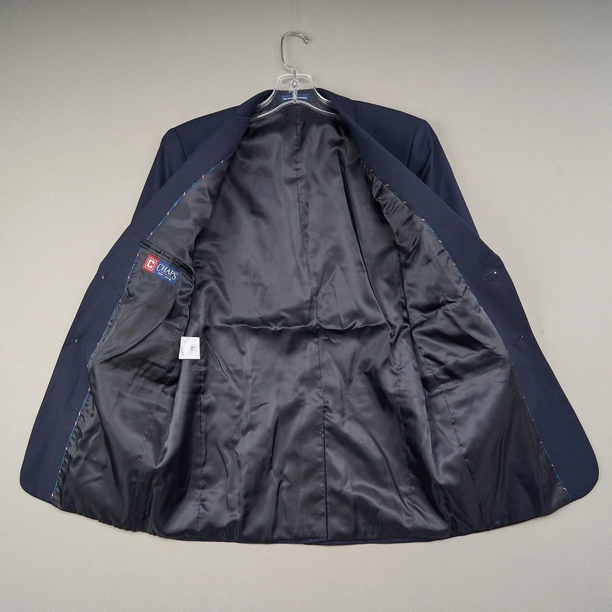 Blazer regular Chaps niños jóvenes 20 azul marino dorado dos botones ventilados mezcla de polietileno Foto 4 de 4