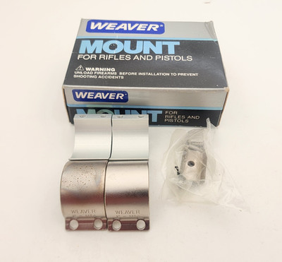 Weaver 49039 Detachable Rifle Scope 1'' Inch Tip-Off Ring Mounts Silver w/Box