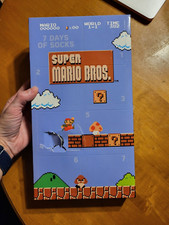 Super Mario Bros. 7 Days of Socks No Show Sizes 6 1/2-12 Nintendo READ