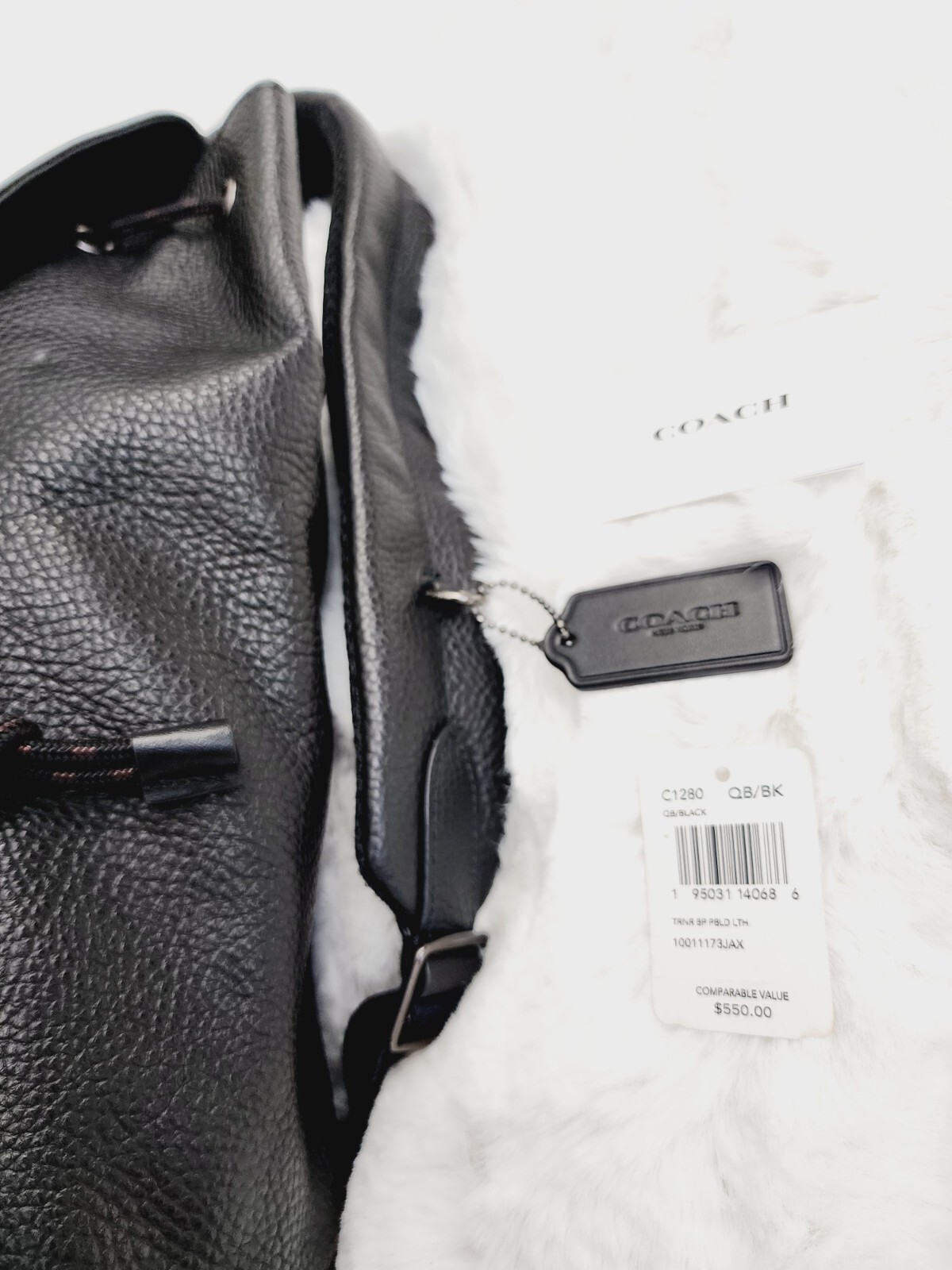 Coach Daypack Backpack Compact Black Pebble Leath… - image 9